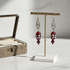 Red and Black Artisan Handmade Bead Dangle  Earrings