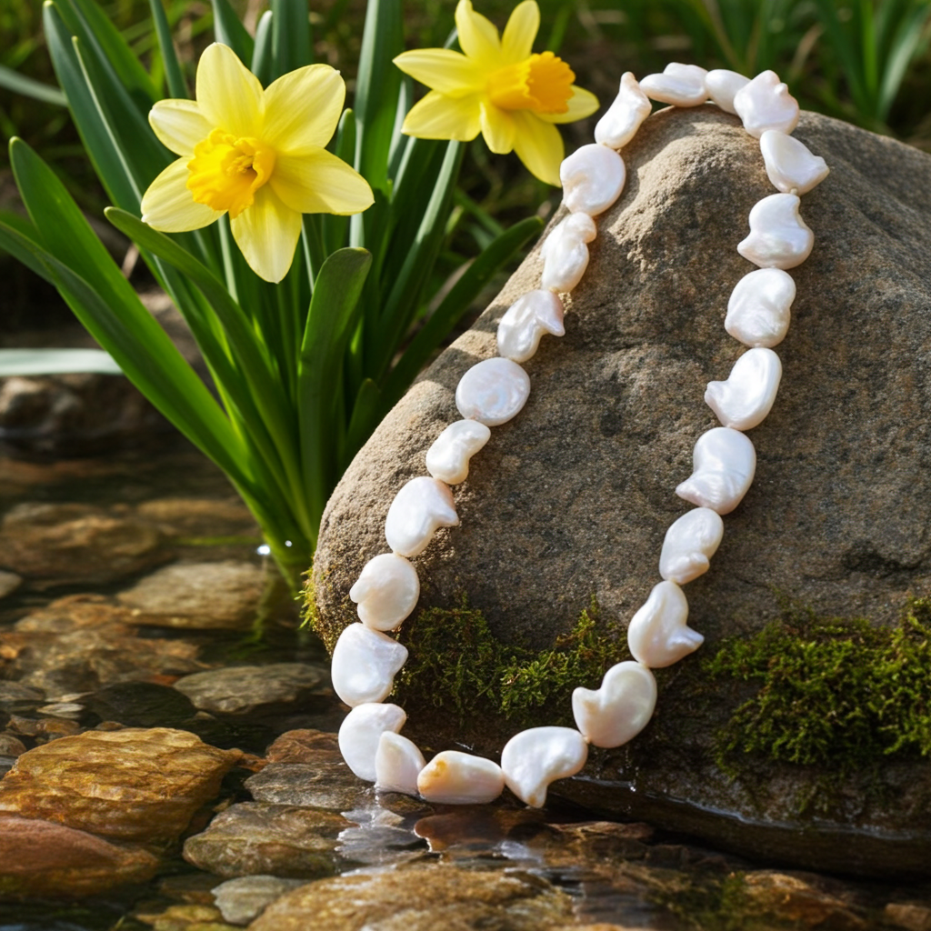 White Sea Shell Beaded  Necklace