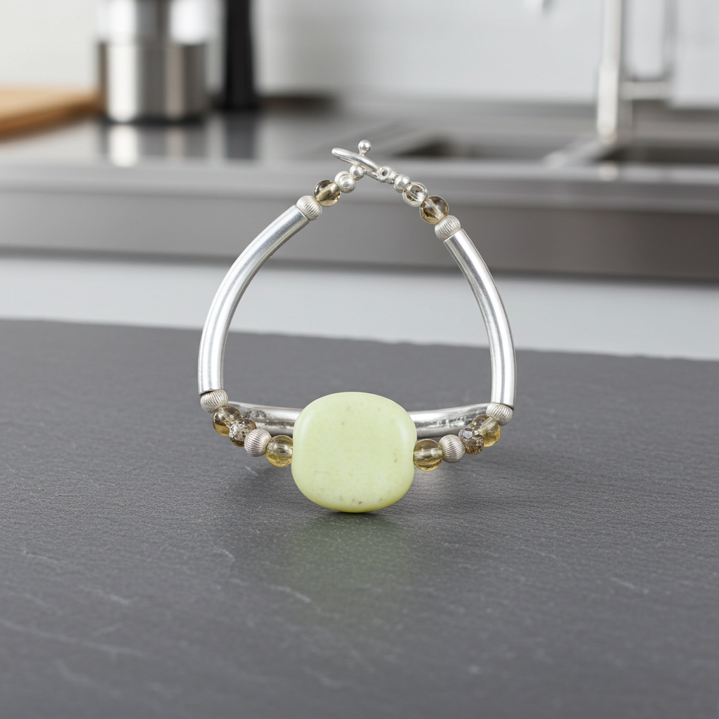 African Inspired Yellow Kazuri Bangle Bracelet - Fair Trade