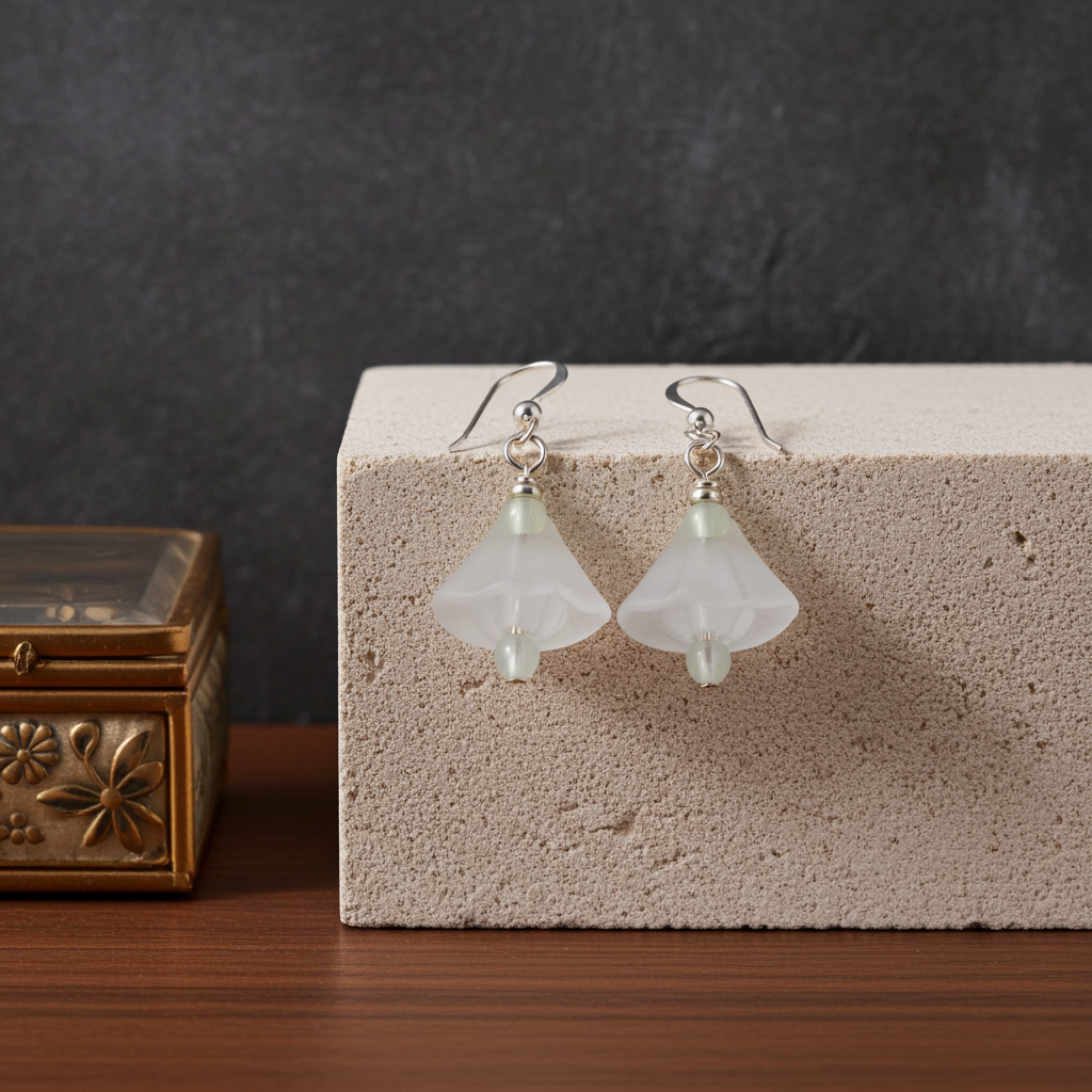 White Resin Nugget Earrings