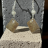 Petrified Palmwood Tan Gemstone Drop Earrings