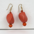 Drop Earrings Big Bold Orange Lucite Nugget Beads