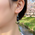 Black Hematite with Black and  Gold Handmade  Artisan Bead Earrings