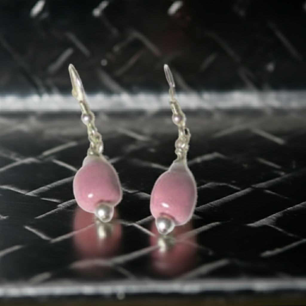 Delicate Pink Kazuri Earrings