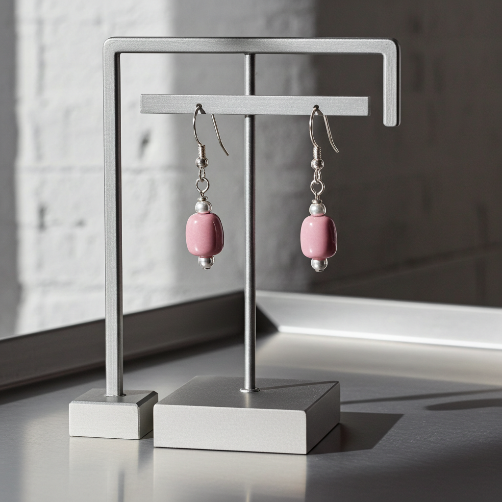 Delicate Pink Kazuri Earrings