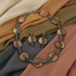 Tan Necklace & Earrings in Handmade Kazuri Beads