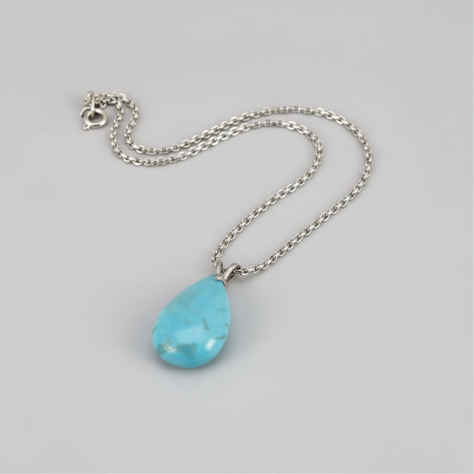 Turquoise Teardrop Pendant Necklace