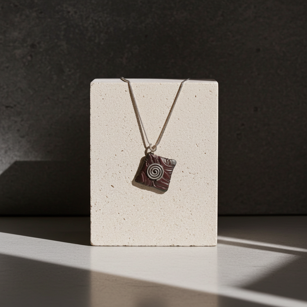 Artisan Multi-luster Raku Handmade Ceramic Pendant Necklace