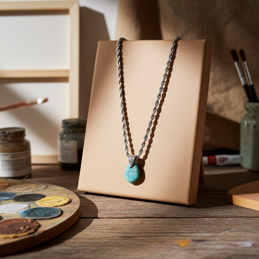 Mexican Turquoise Pendant - Campo Frio Turquoise Pendant Necklace
