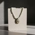 Green Dragonfly Pendant  and Chrysoprase Beaded Necklace