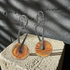 Orange Artisan Handmade Earrings Raku Glaze Gunmetal Ear Wires