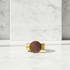 Yellow Flat Leather Cuff Bracelet Copper Focus