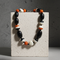 Black, Rust and Cream Kazuri  Necklace