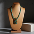 Bright Turquoise Fair Trade Pendant on Agate Beaded Necklace
