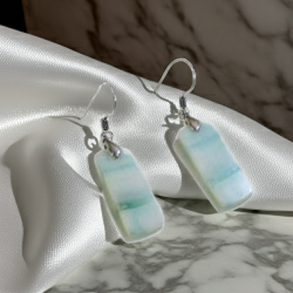 Exquisite Drop Earrings Rare Hemimorphite Drop Gemstone