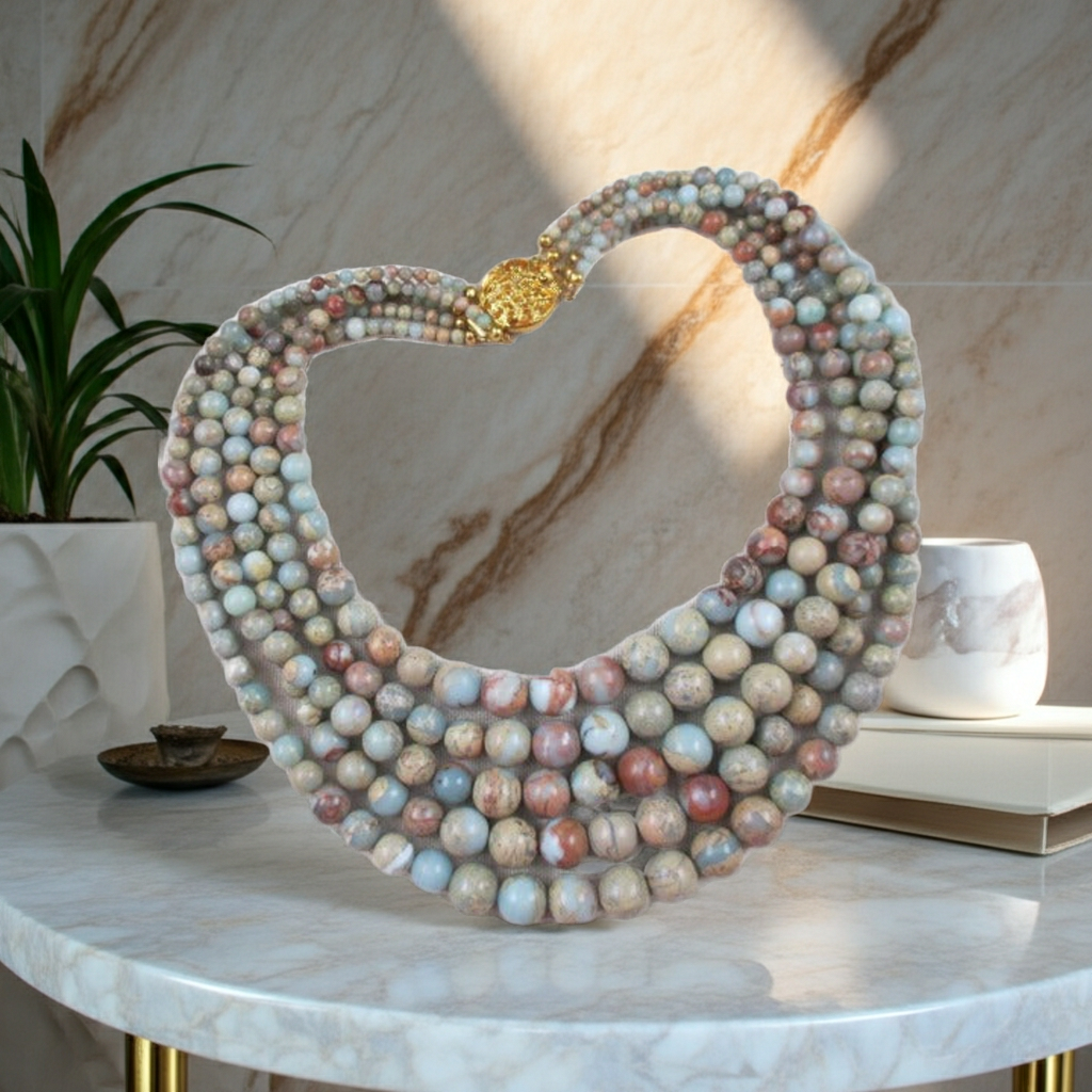 MUlti-Strand African Opal Gemstone Statement Necklace