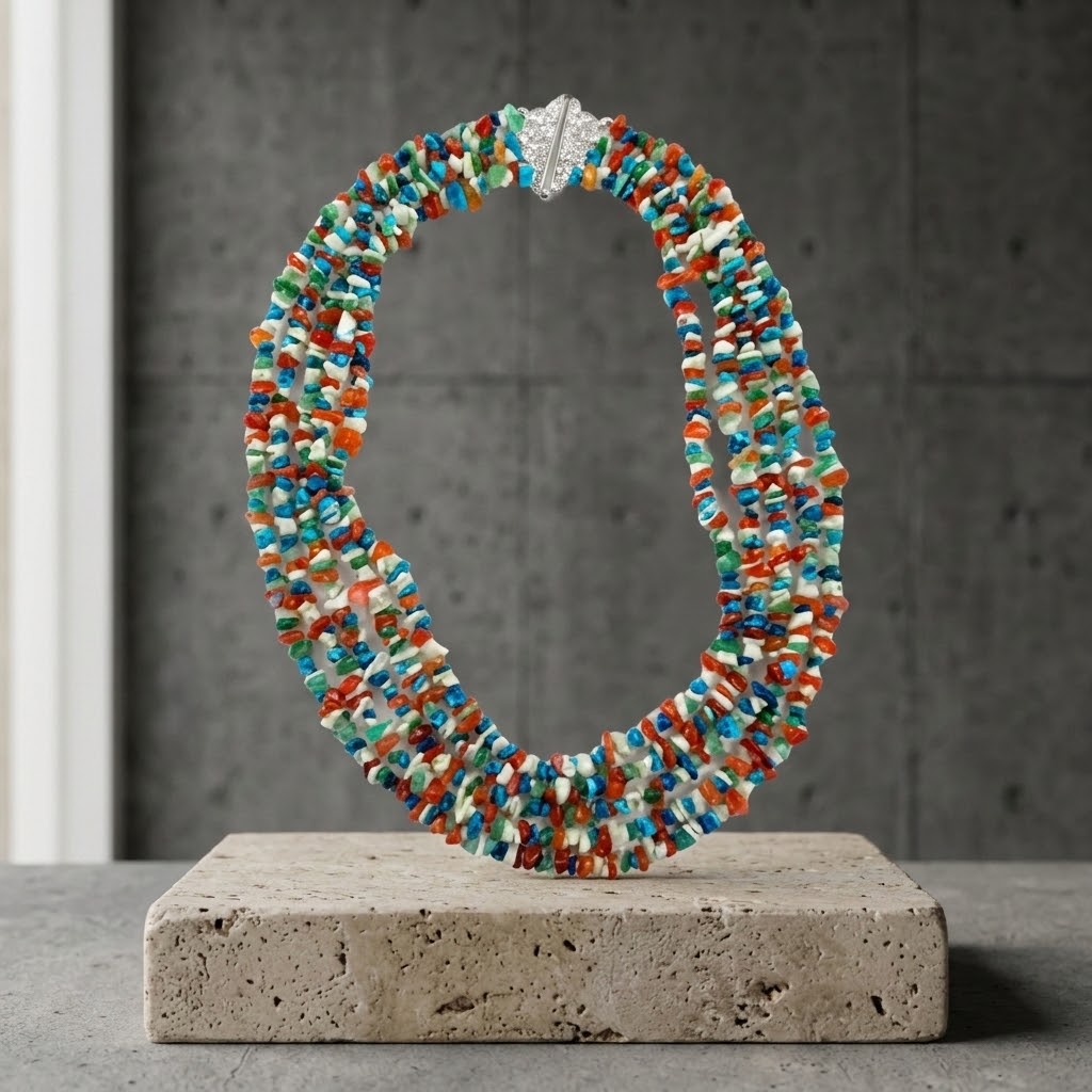 Multi-strand  Mini Chip Gemstone Necklace
