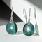 Chrysocolla Gemstone Designer Cut Drop Earrings Rare Parrot  Wing