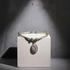 Ocean Wave Jasper Gemstone & Silver Pendant Necklace