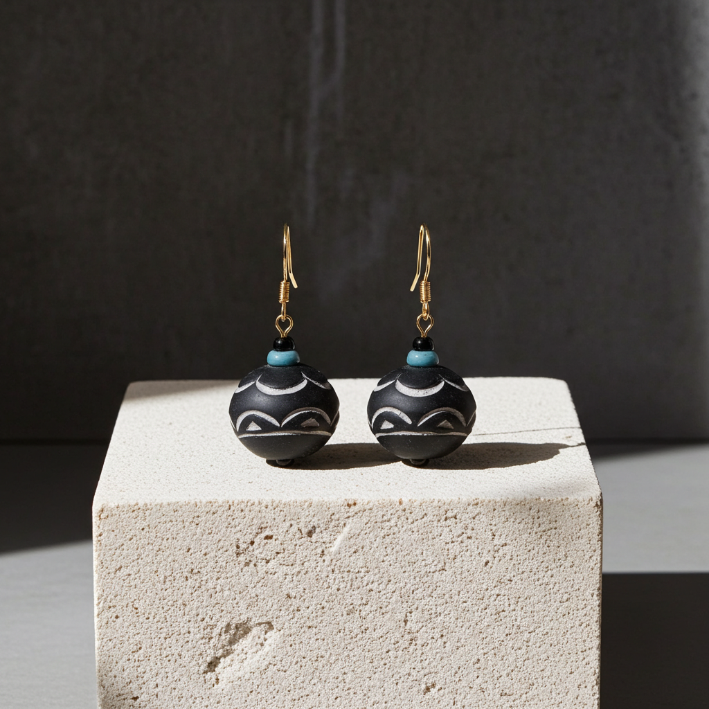 Black Teardrop Earrings