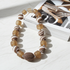 Chunky Beige and White Beaded Bead Designer Necklace
