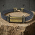 Man's Navy blue Regaliz Leather Brcelet