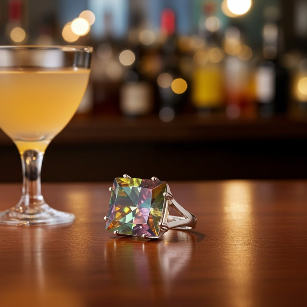 Big Multi Colored CZ Ring Size 7