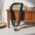 Black  Grey Multi-strand Seed Bead Necklace with Handmade Pendant