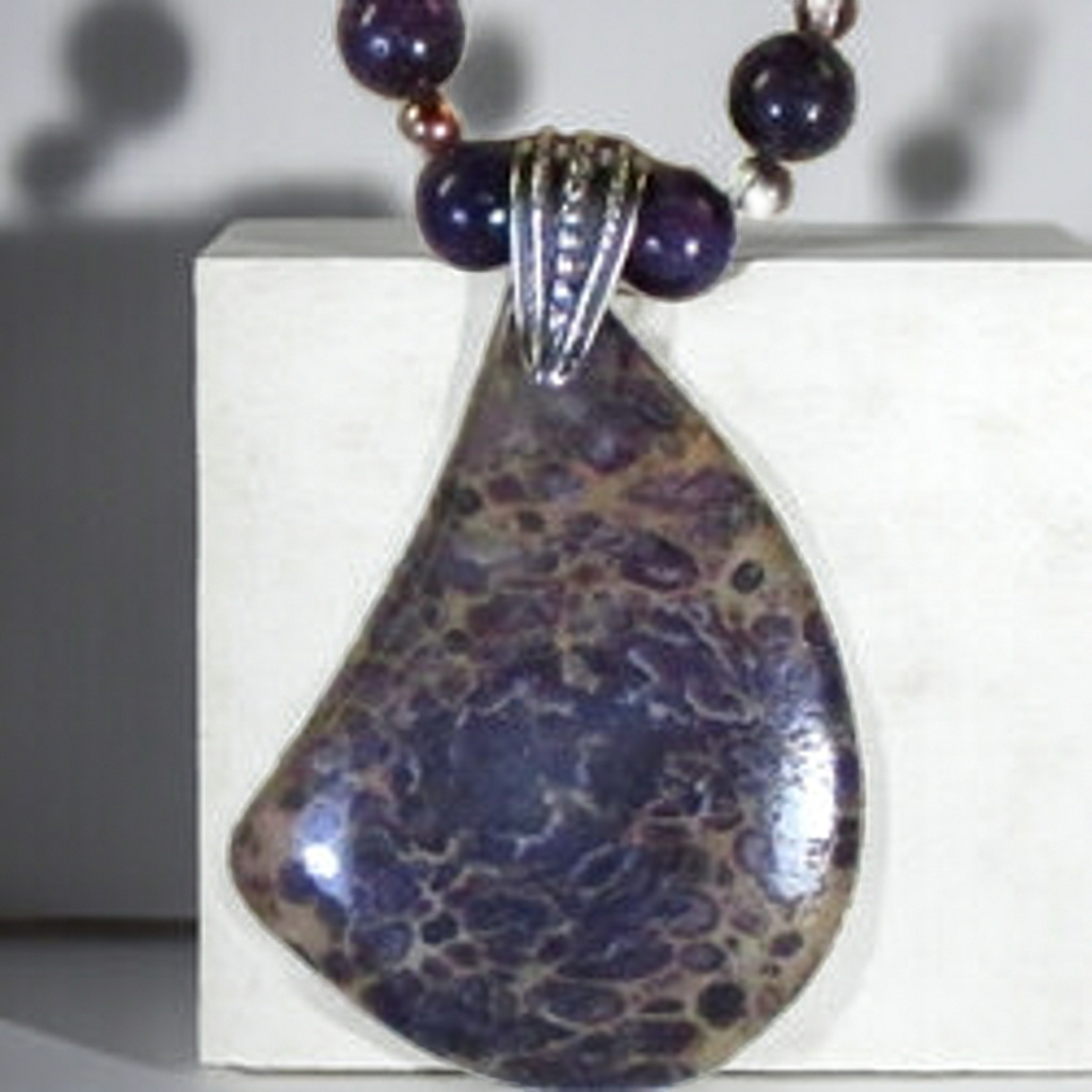 Lepedolite and Purple Nevada Variscite Gemstone Necklace