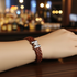 Man's Natural Tan Braided Leather Bracelet - Tree of Life Clasp