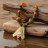 Handmade Pendant Necklace in Amber & Yellow Beads
