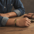 Brown Man's Vegan Cork Bracelet with Buckle Clasp