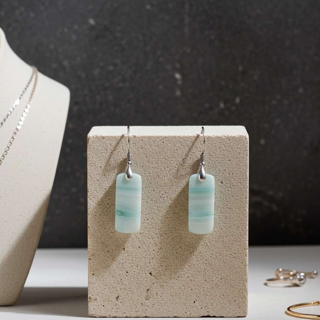 Exquisite Drop Earrings Rare Hemimorphite Drop Gemstone