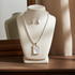 Mother of Pearl Necklace and Earrings _ Jewelry Set