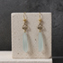Frosted White Sea Glass Teardrop Earrings