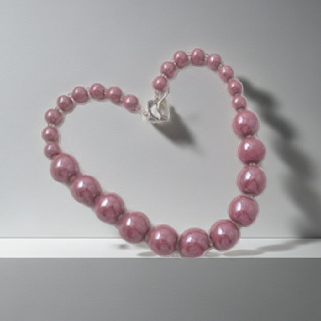 Pink Beaded Necklace Kazuri Big Bold