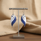 Blue & White Ceramic Teardrop Earrings Handcrafted Jewelry