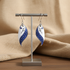 Blue & White Ceramic Teardrop Earrings Handcrafted Jewelry