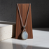 Blue Chalcedony  Cabochon Pendant Necklace