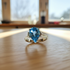 London Blue Pear Topaz Ring Size 7