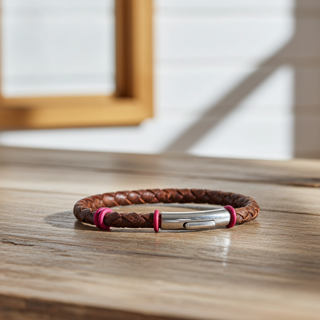 Braided  Brown Leather Bracelet