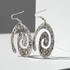 Bold Silver Swirled Charm Dangle Earrings