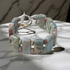 Aqua Snake Skin Jasper Gemstone Cuff Bracelet