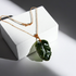 Fair Trade Bold Green Leaf Pendant Necklace