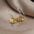 Handmade Kazuri Earrings in Honey and Gold Kazuri Beads
