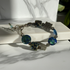 Blue and Silver Handmade  Bead  Classic Bracelet