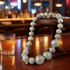 Silver and Rare Petrified Dinosaur Bone Bead Necklace