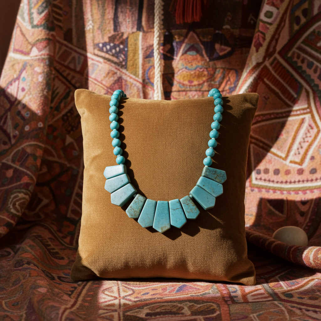 Blue Green GemstoneNecklace Intriguing Design