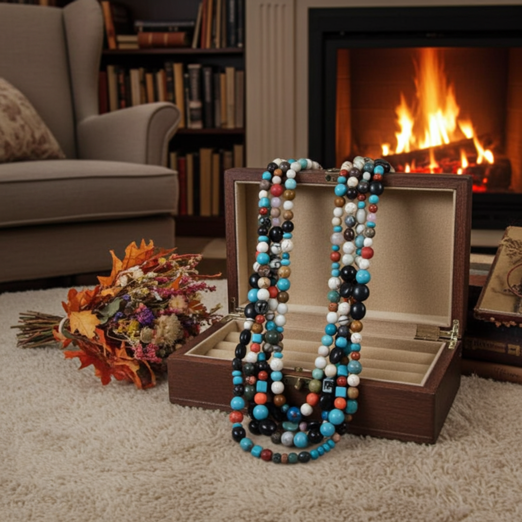 Multi Gemstone Multi-strand Necklace