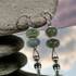Smokey Green Artisan Bead & Silver Earrings
